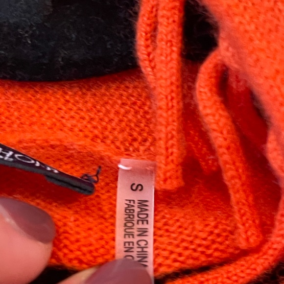 Magaschoni orange open cardigan cashmere sweater with fringe detail - Picture 5 of 8